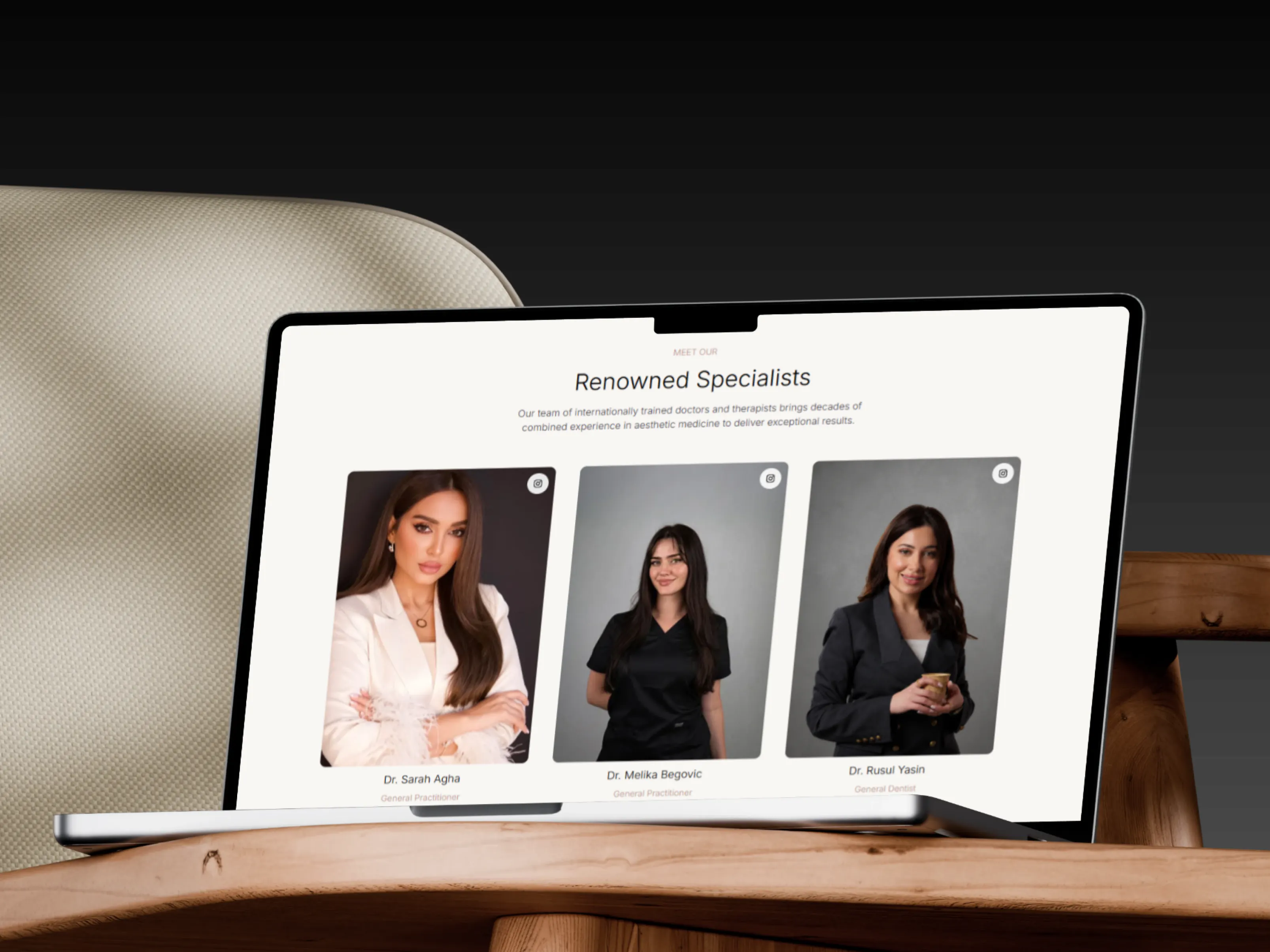 DIVA Clinic — laptop website application on wooden desk