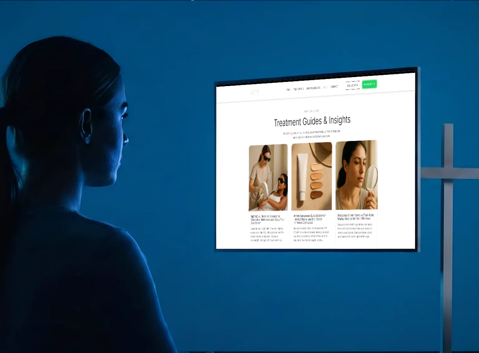 DIVA Clinic media — desktop lifestyle mockup