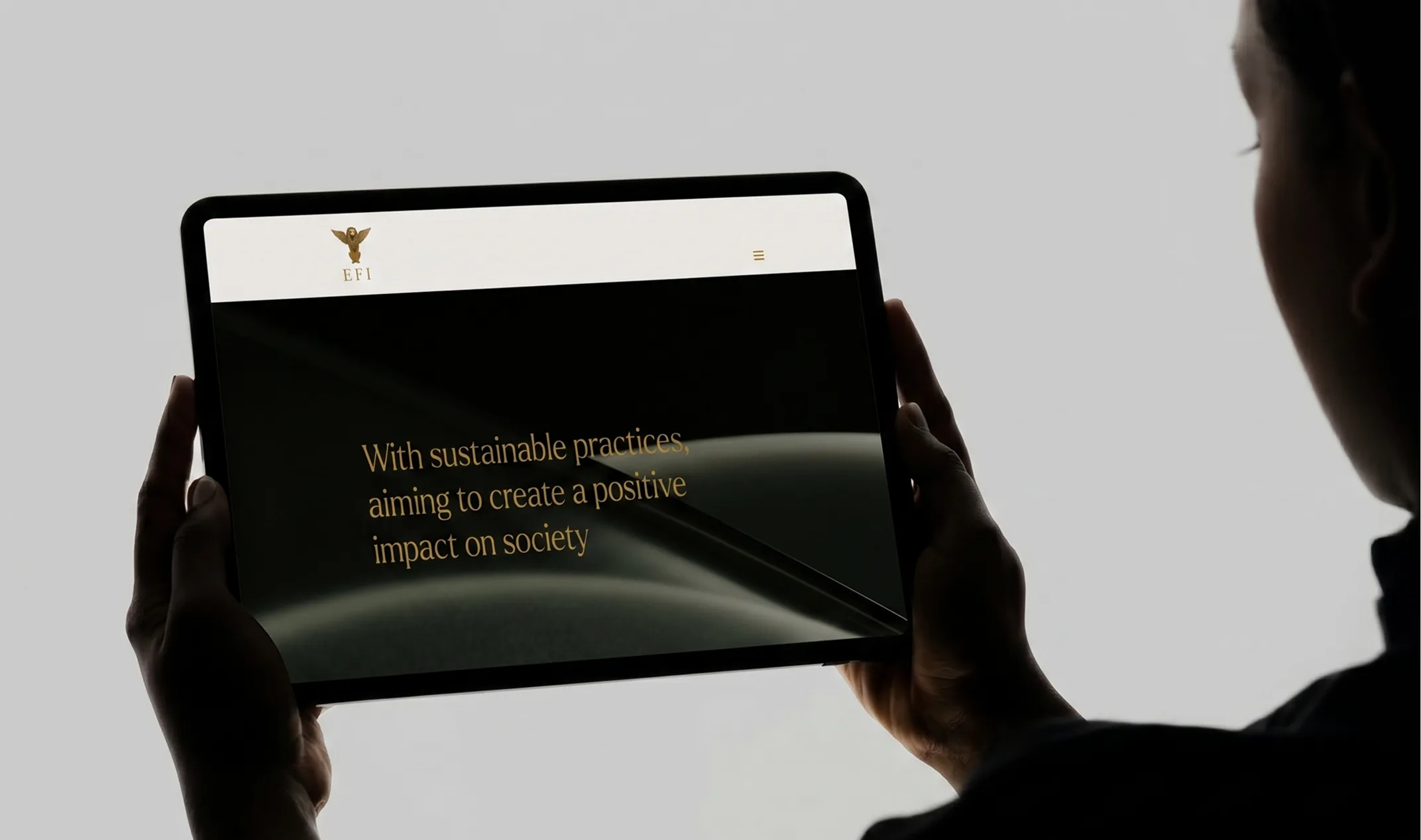 EFI sustainability message — creating a positive impact on society