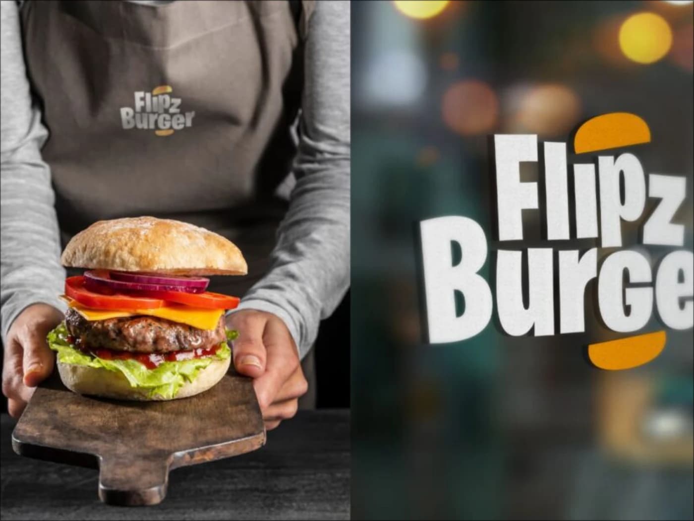 Flips Burger logo on light ground