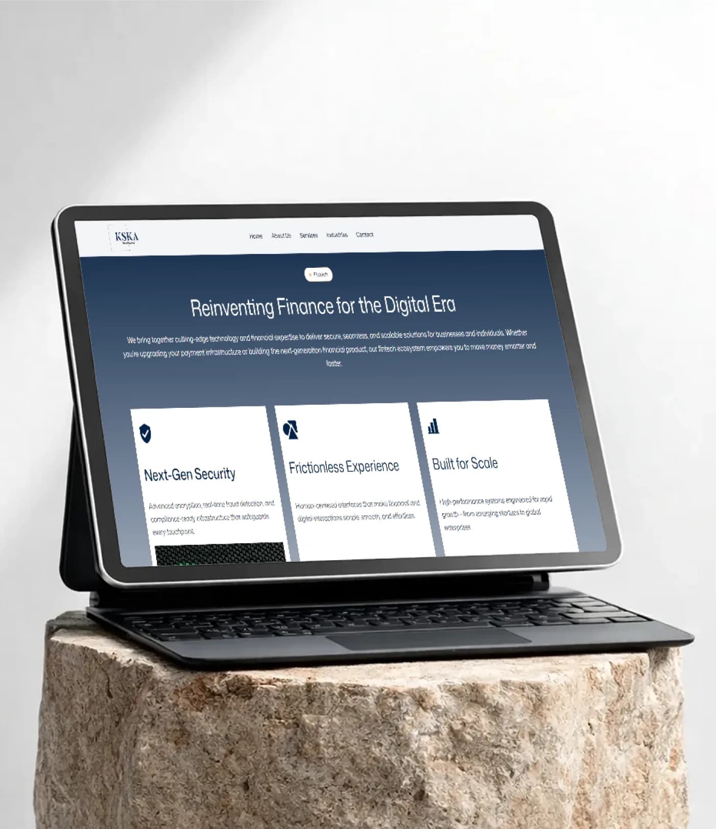 KSKA Investment — tablet interface with investment cards