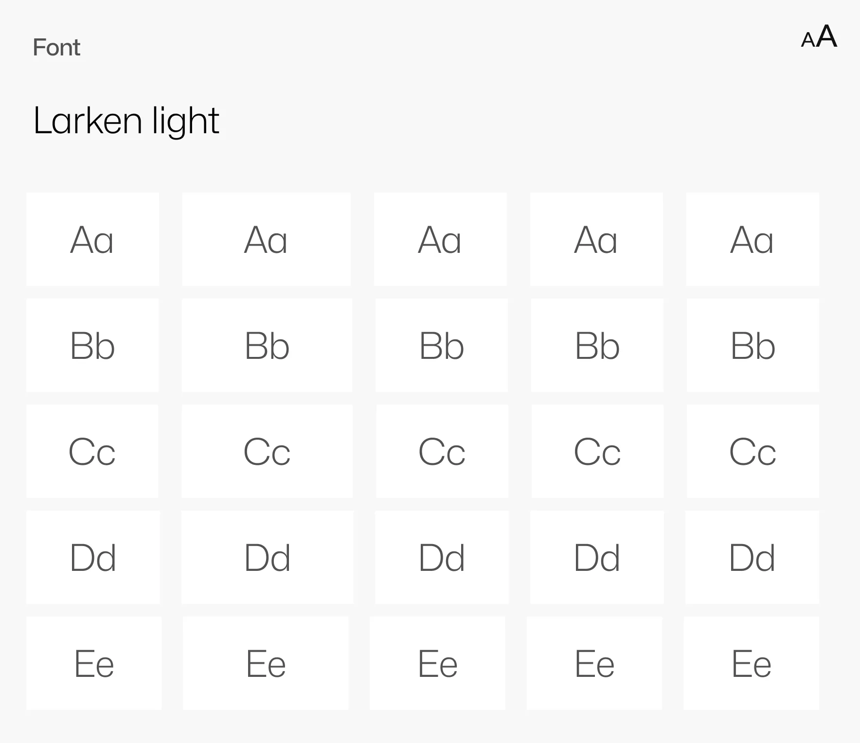 KSKA typography — Manrope character grid