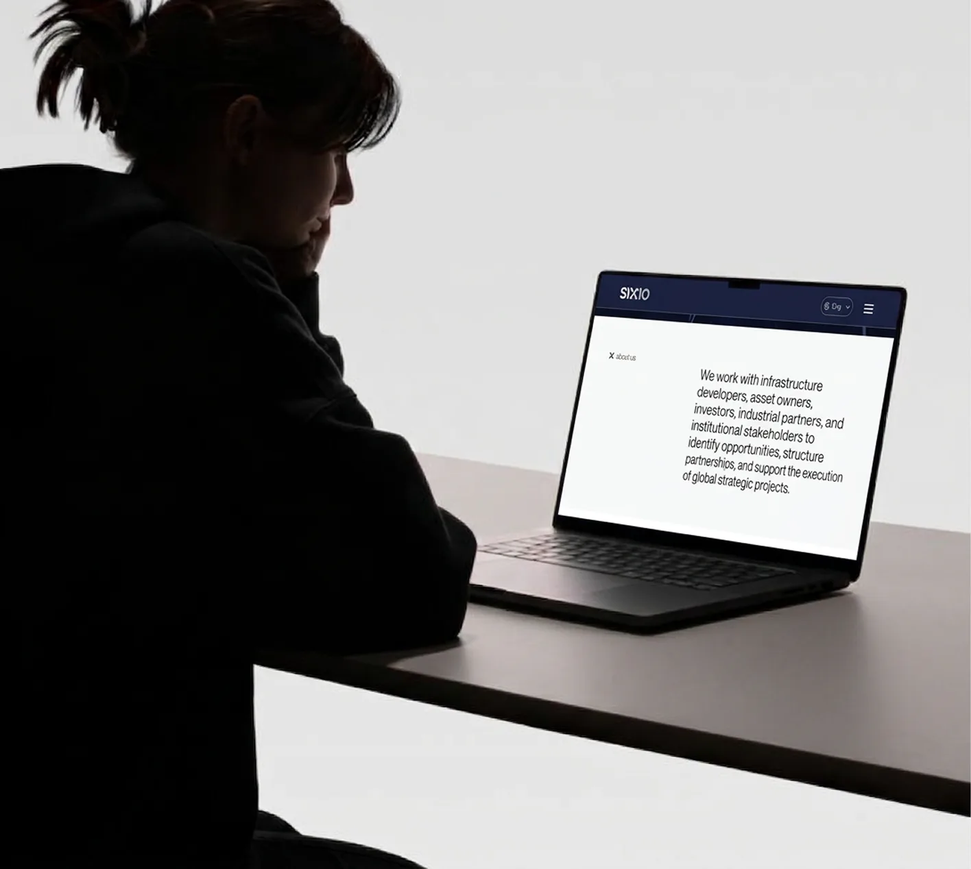 SIX10 — hands typing on laptop