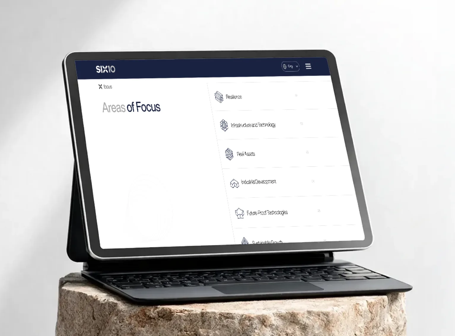 SIX10 media — tablet with Magic Keyboard