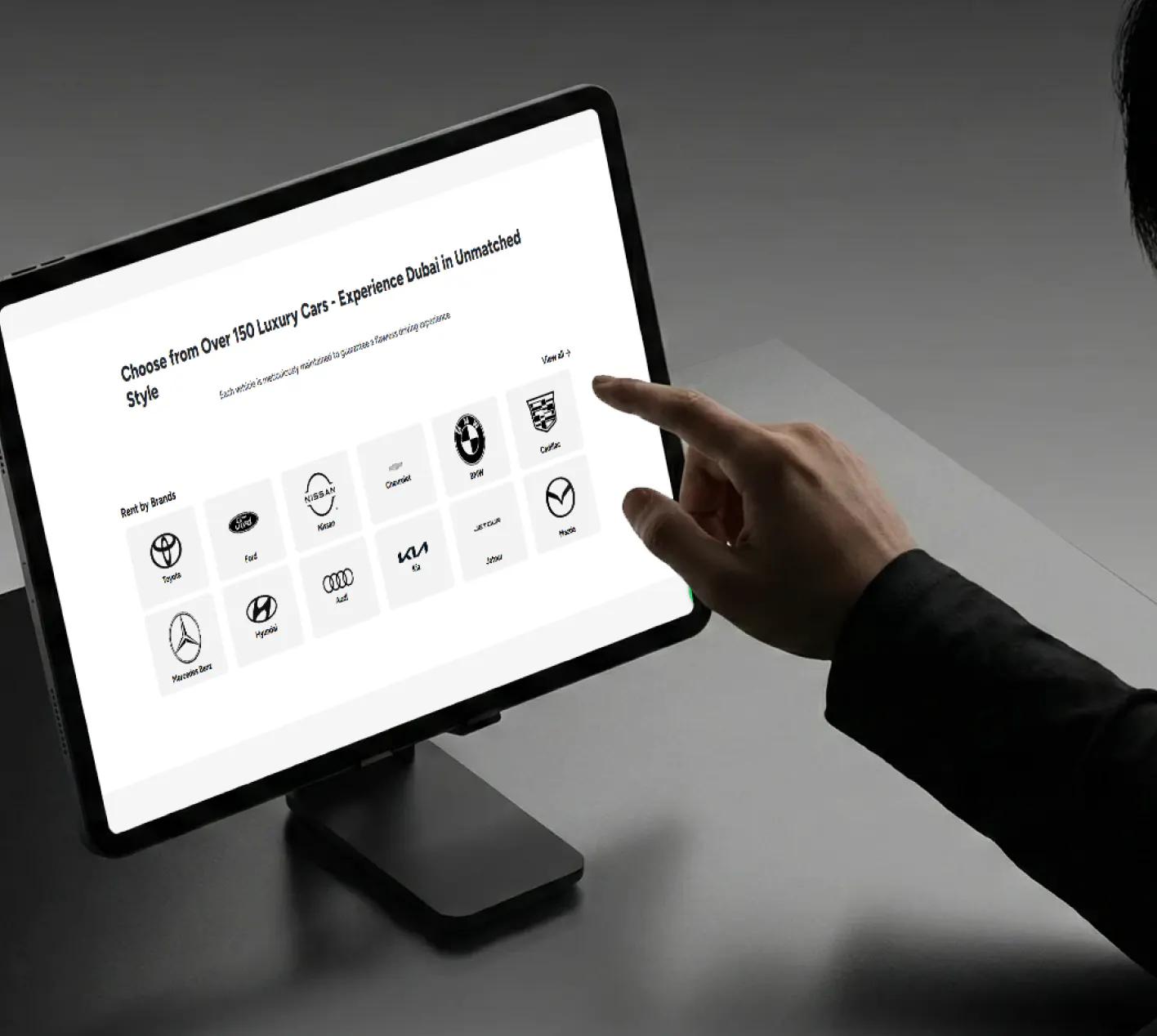 Speedy Machine — angled laptop application mockup