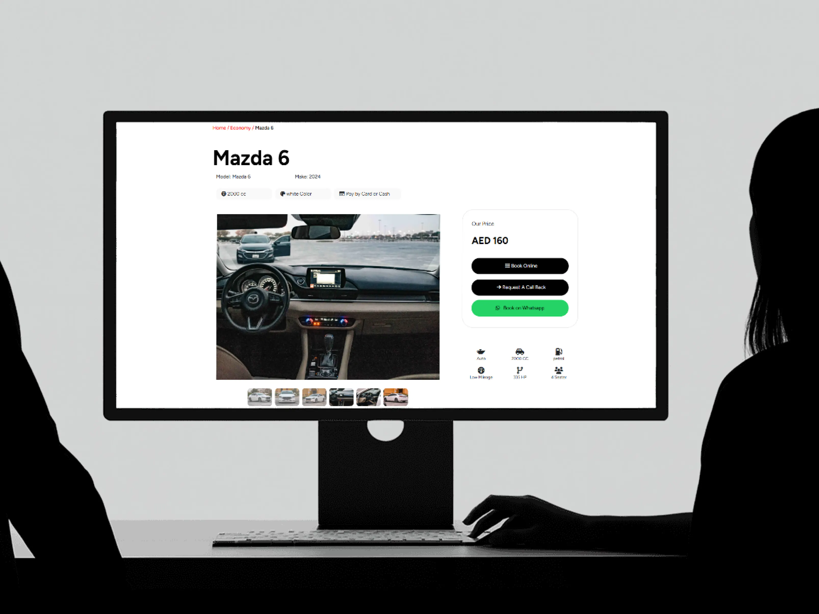 Speedy Machine — car detail page and booking actions