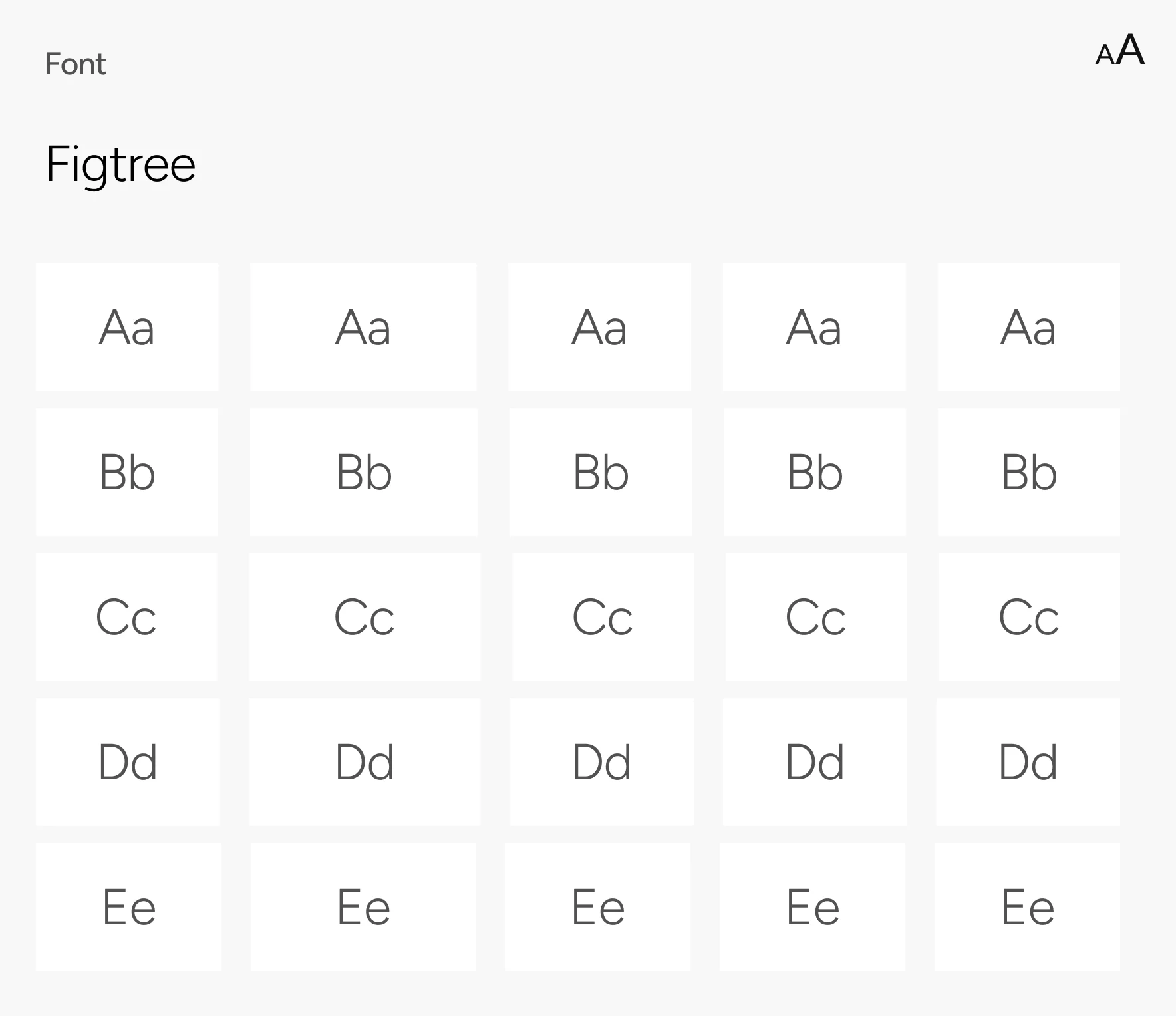 Speedy Machine typography — Figtree character grid