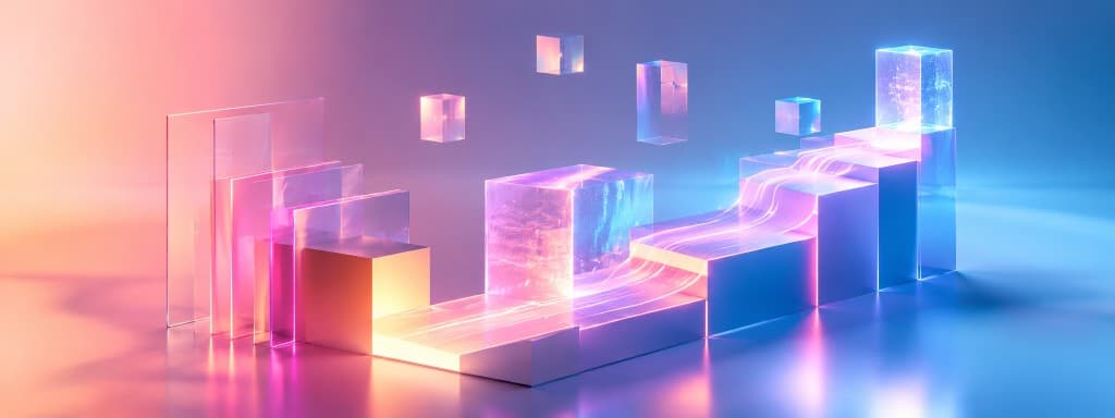 Brand strategy consulting concept showing trust, brand alignment, and sustainable business growth through abstract neon glass design