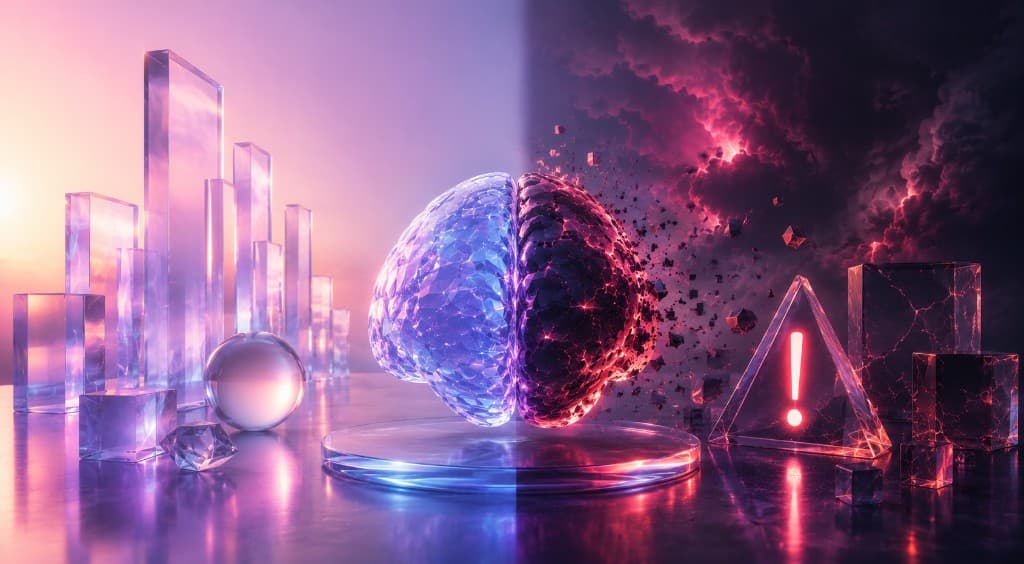 Glass AI brain representing opposing AGI viewpoints