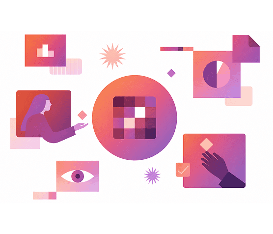 Illustration representing research, analytics, and business clarity
