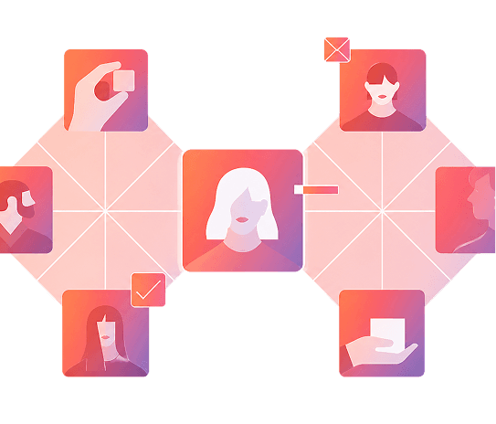 Illustration representing user experience design and connected journeys