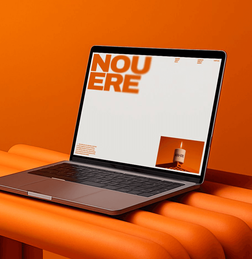 Website development showcase on laptop